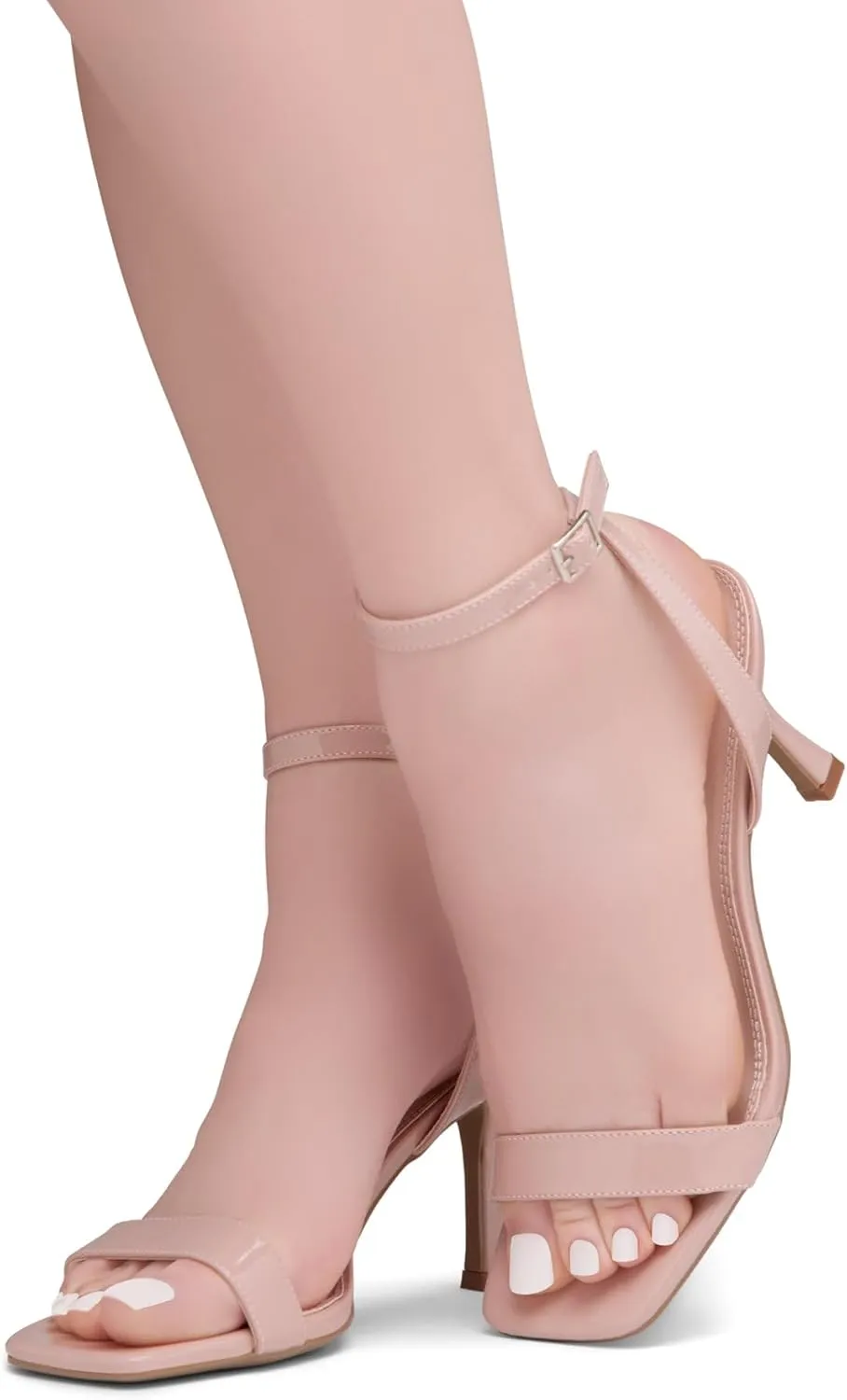 Shoe Land Women’s High Heel Sandals | Strappy Slingback Heels with Square Open Toe | Ankle Strap Dressy Stilettos for Wedding, Party & Evening Events 2025