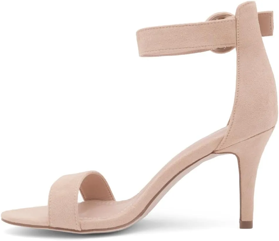 Shoe Land Women’s High Heel Sandals | Strappy Slingback Heels with Square Open Toe | Ankle Strap Dressy Stilettos for Wedding, Party & Evening Events 2025