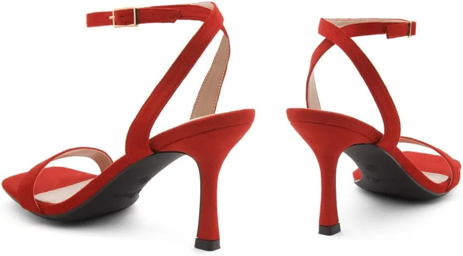 Shoe Land Women’s High Heel Sandals | Strappy Slingback Heels with Square Open Toe | Ankle Strap Dressy Stilettos for Wedding, Party & Evening Events 2025
