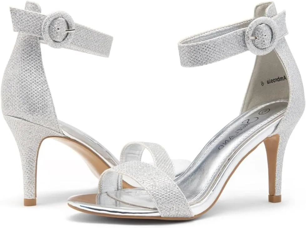 Shoe Land Women’s High Heel Sandals | Strappy Slingback Heels with Square Open Toe | Ankle Strap Dressy Stilettos for Wedding, Party & Evening Events 2025