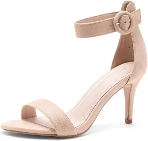 Shoe Land Women’s High Heel Sandals | Strappy Slingback Heels with Square Open Toe | Ankle Strap Dressy Stilettos for Wedding, Party & Evening Events 2025