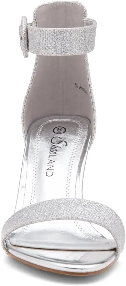 Shoe Land Women’s High Heel Sandals | Strappy Slingback Heels with Square Open Toe | Ankle Strap Dressy Stilettos for Wedding, Party & Evening Events 2025