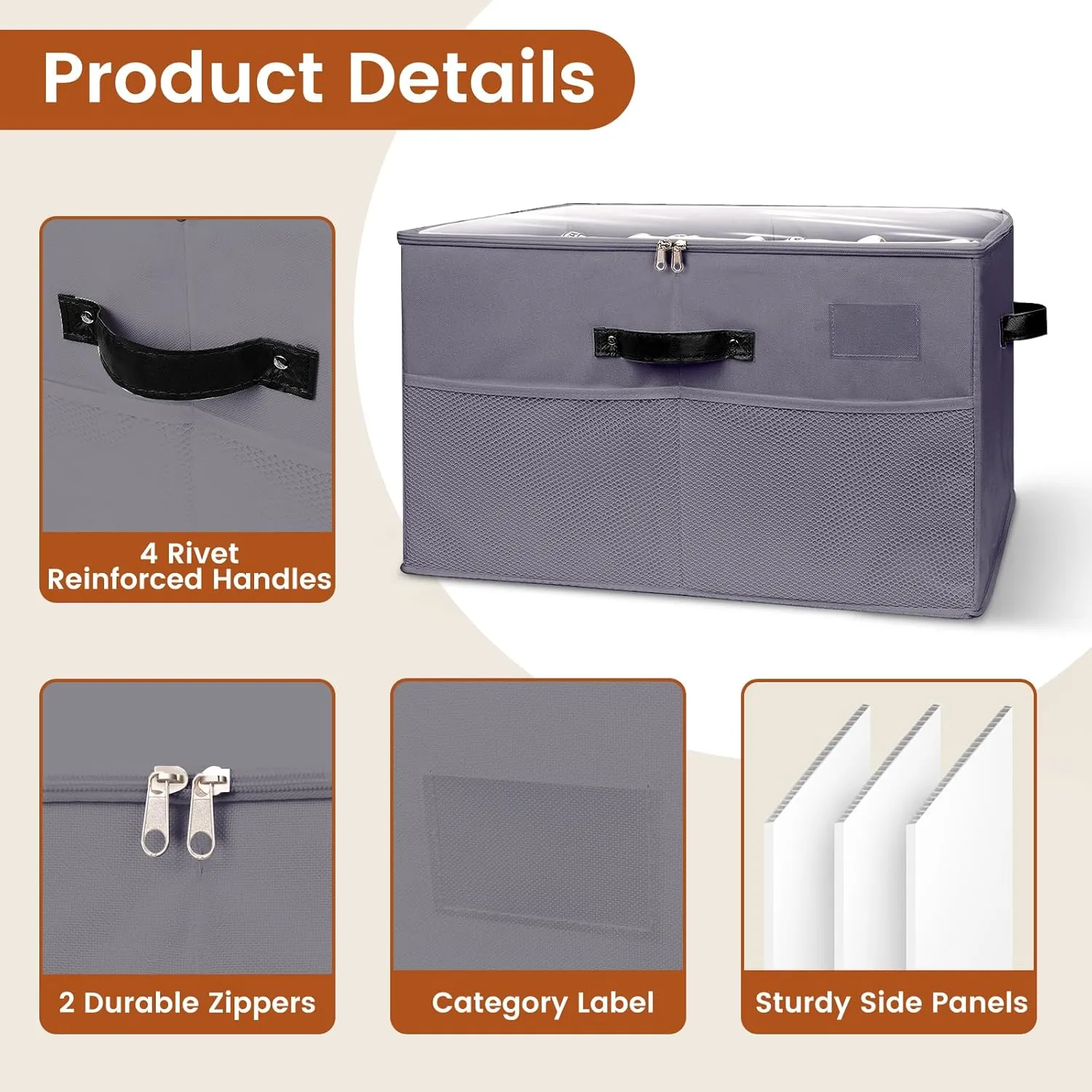 Shoe Storage Organizer for Closet,2 Pack Foldable Shoe Storage Bins with Clear Cover,Large Adjustable Shoe Box Storage Containers,Fits 16-32 Pairs,Space-Saving Shoe Cube Organizer, Grey
