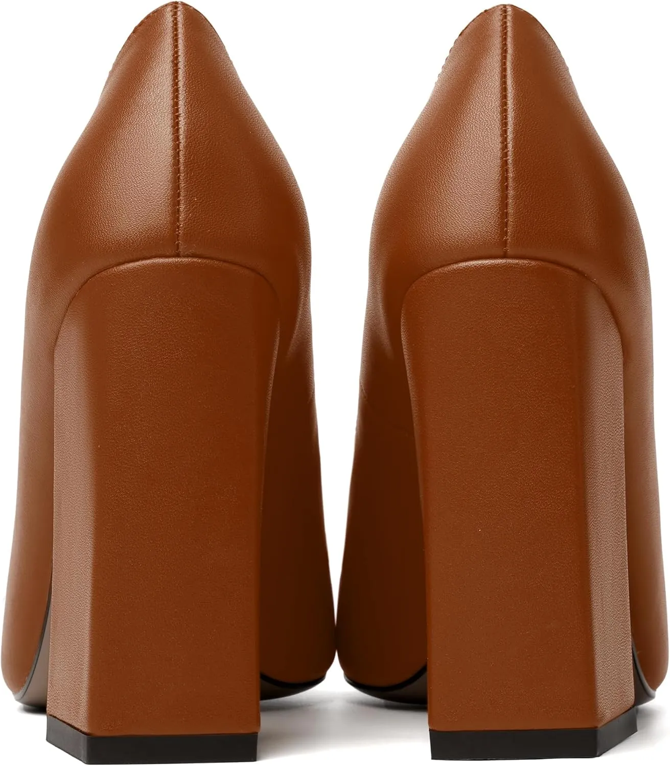 SKYSTERRY Womens Casual Slip On Square Toe Office Matte Block High Heel Loafers Shoes 4 Inch