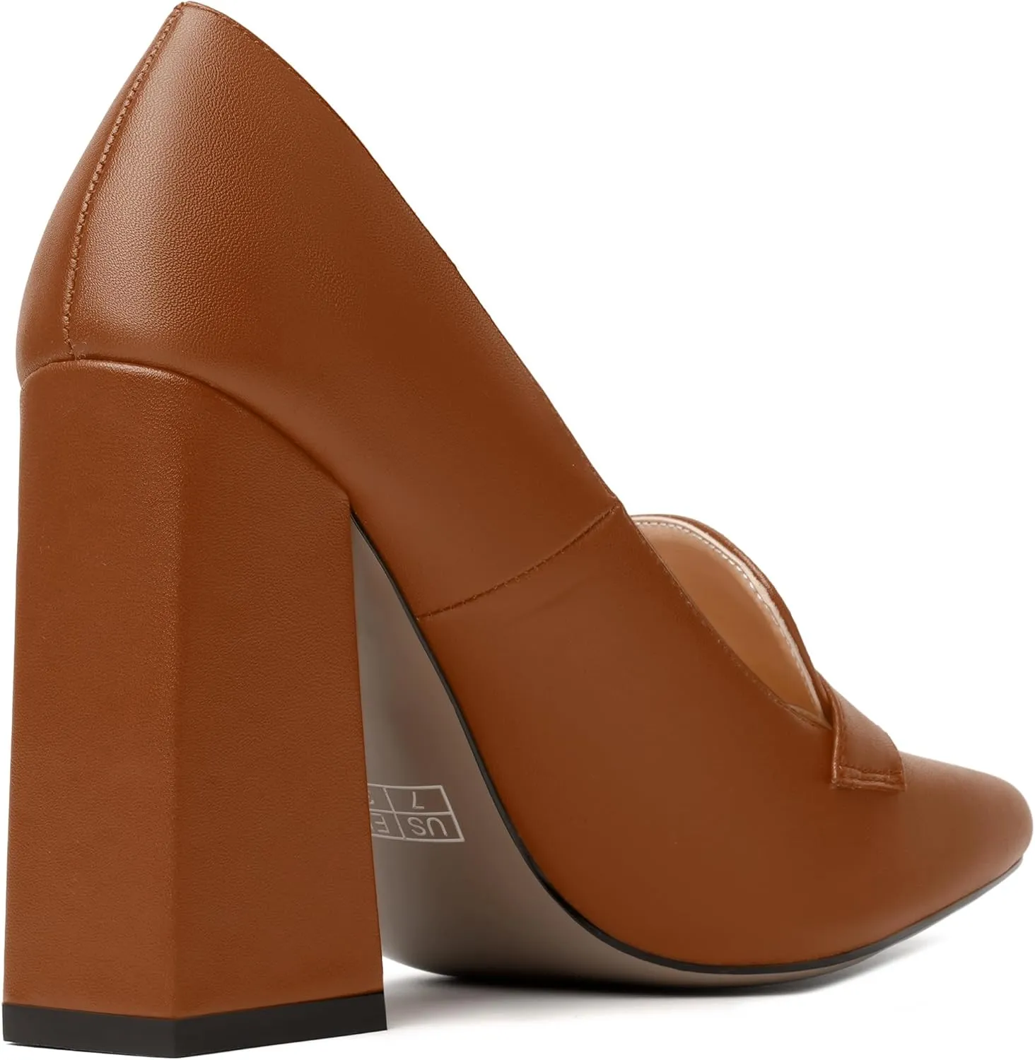 SKYSTERRY Womens Casual Slip On Square Toe Office Matte Block High Heel Loafers Shoes 4 Inch