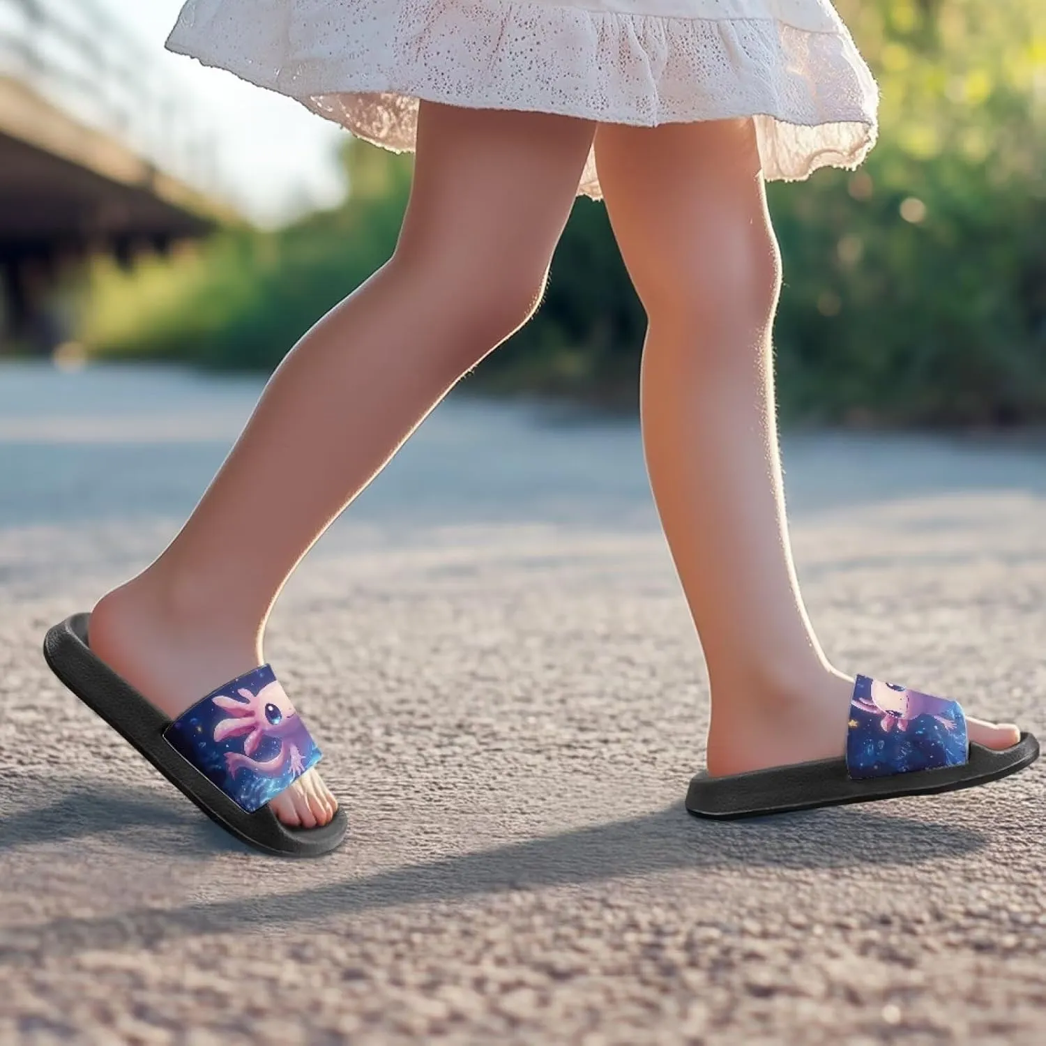 Slide Sandals for Girls Lightweight Summer Slippers Suitable Beach, Pool