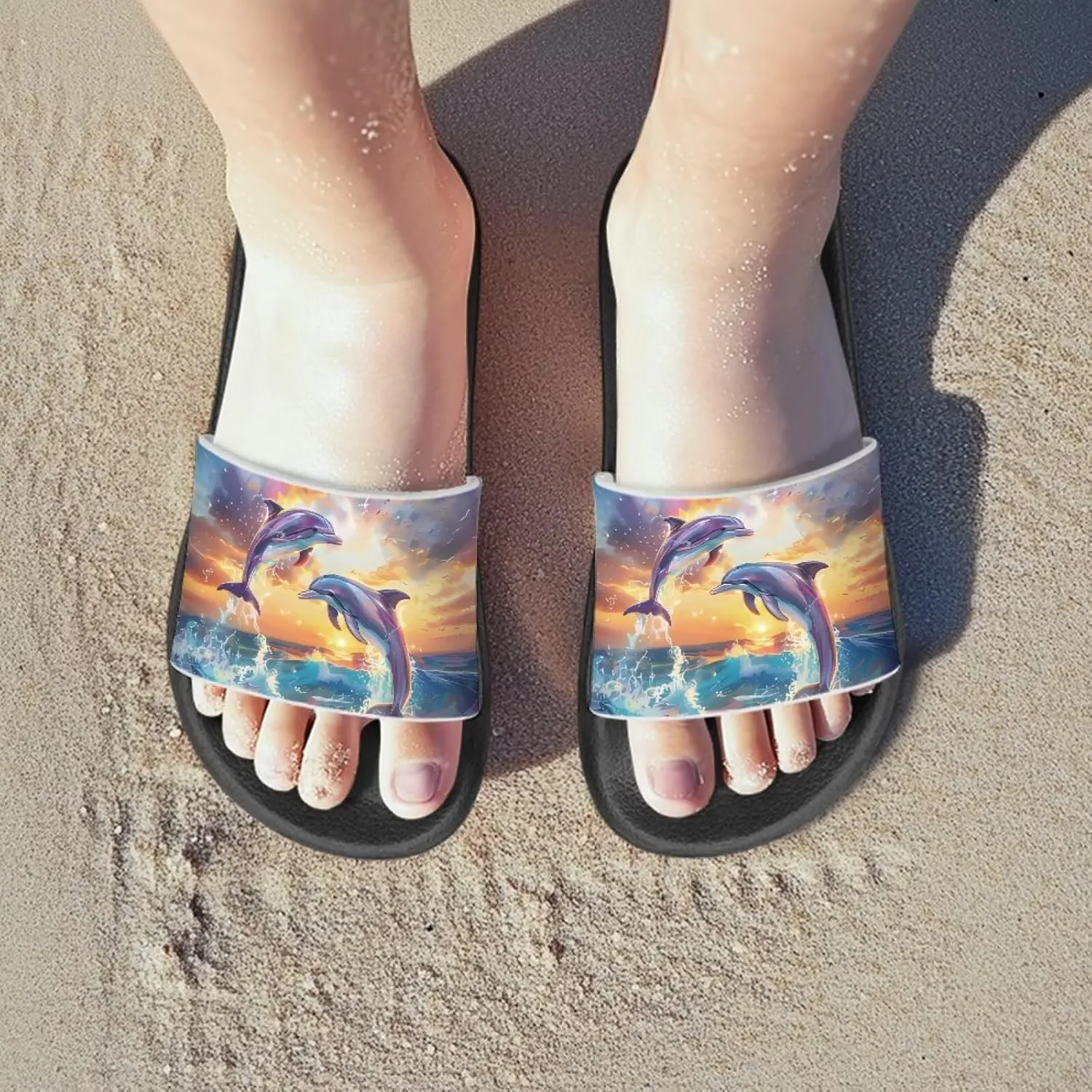 Slides for Kids Summer Slippers Lightweight Beach Sandals for Teen Girls