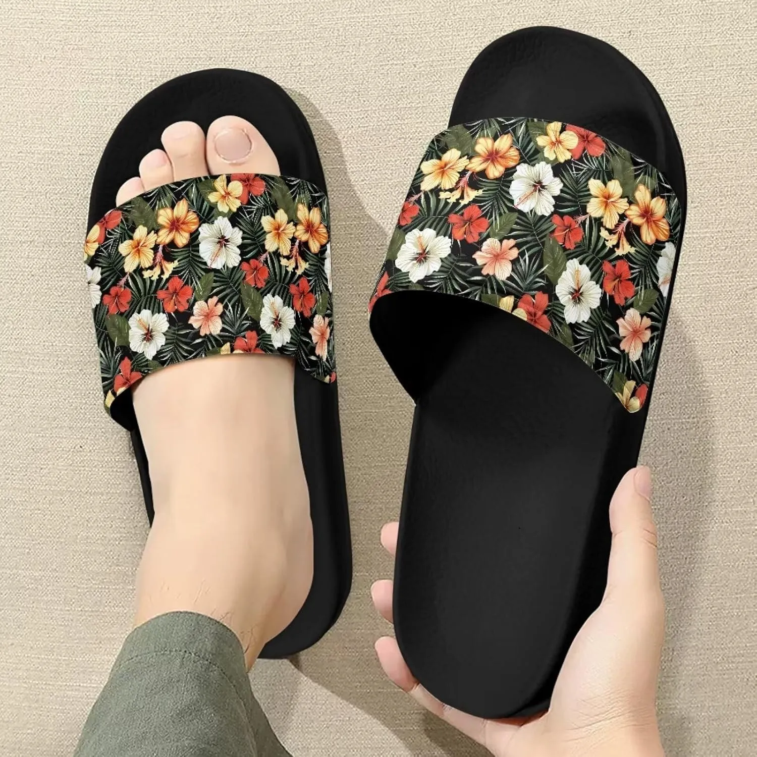 Slippers for Women Non-Slip Slide Sandals Open Toe Soft Sole Sandals Lightweight Slippers Walking Outdoor Sandals