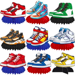 Sneaker Party Honeycomb Centerpieces 12Pcs Sneaker Birthday Party Decorations Sneaker Shoes Table Centerpieces Sneaker Favor Party Table Decorations for Sport Shoese Baby Shower Supplies