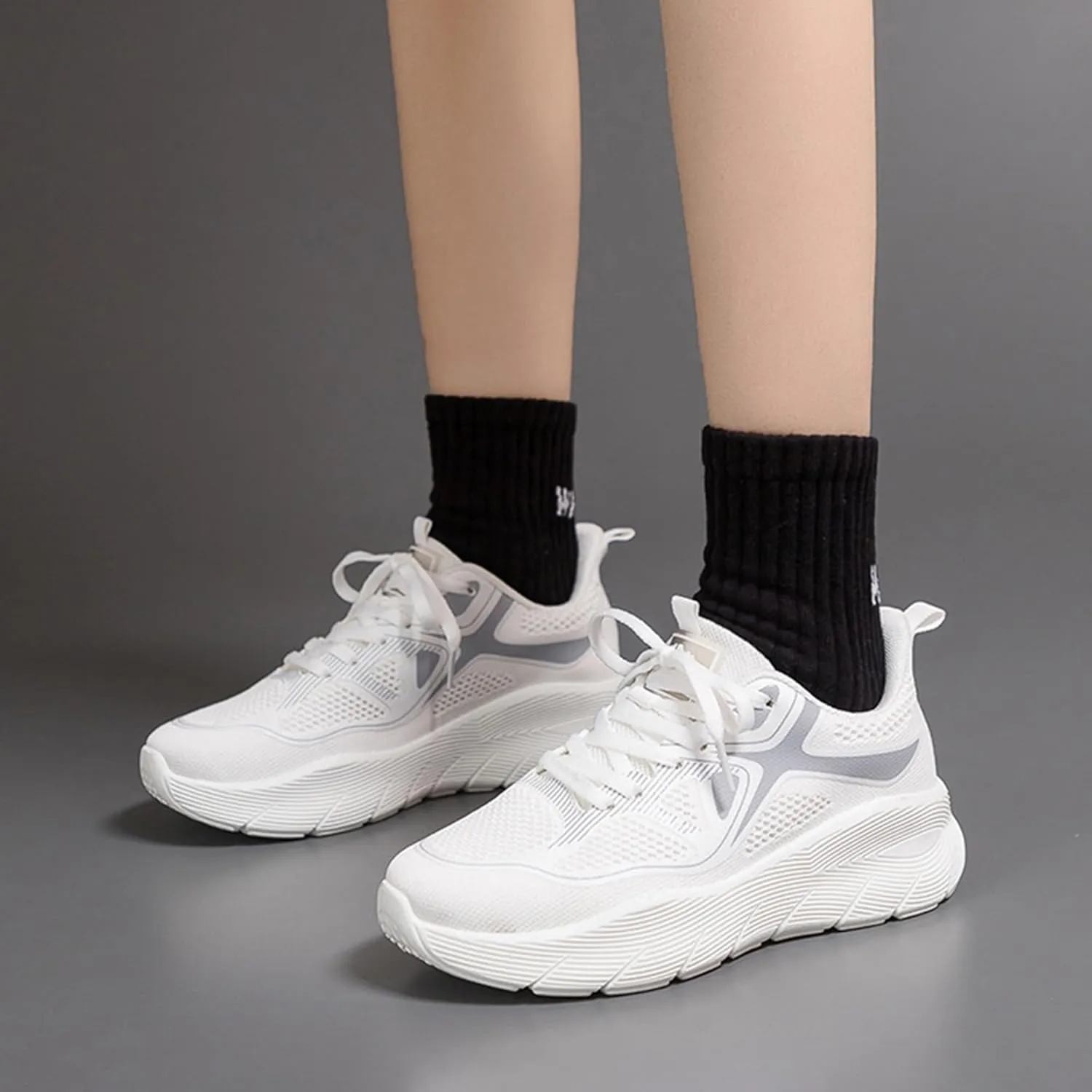 Sneakers for Women Casual Fashion Walking Shoes Lace Up Women's Athletic Tennis Running Footwear