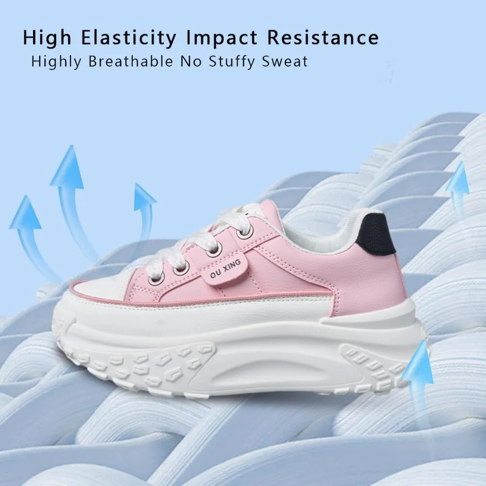 Sneakers for Women,Lace Up Thick Soled Non Slip Sports Shoes, Breathable, Stylish,Running,Shopping