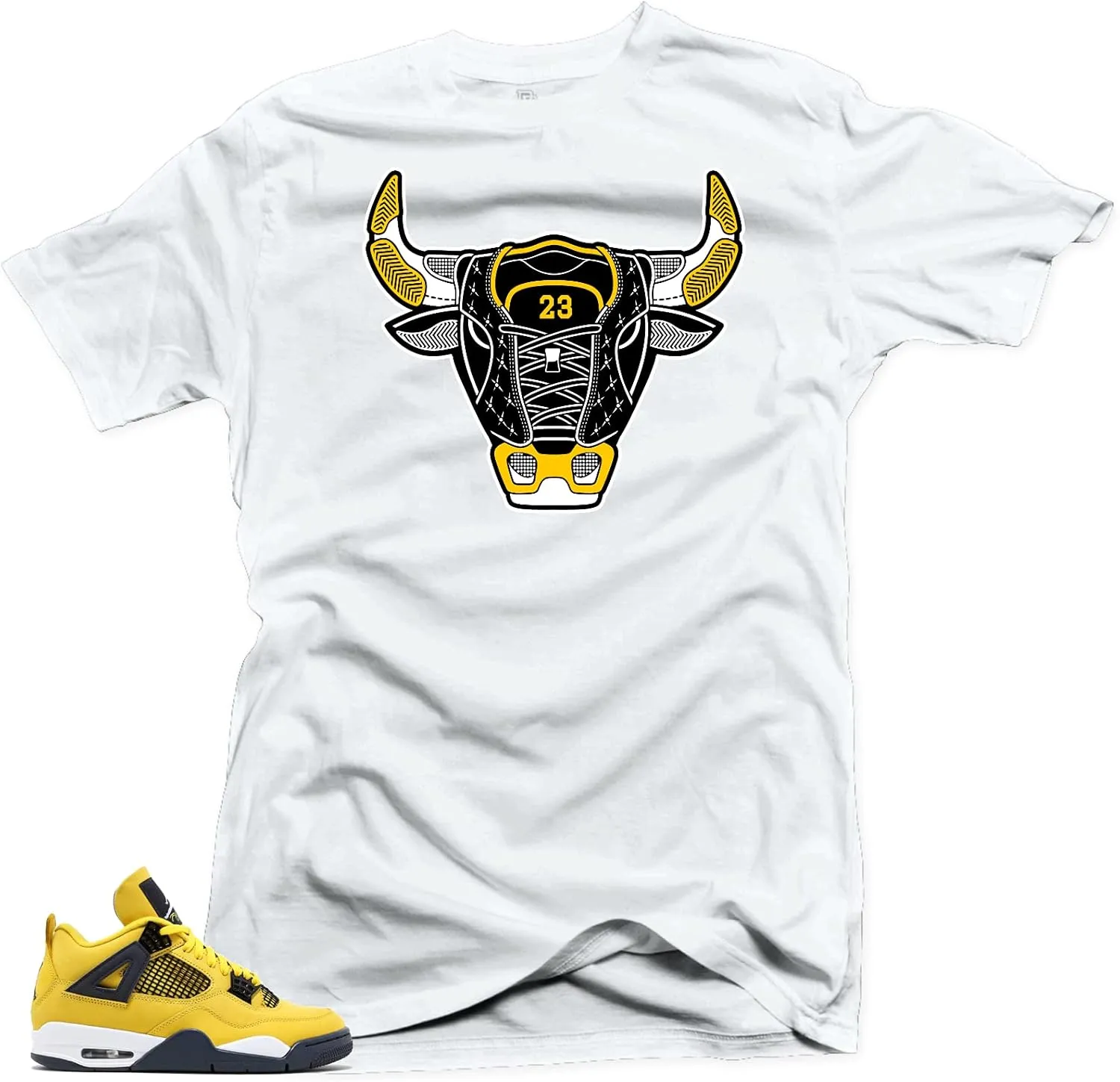 SNELOS Shirt to Match Sneaker Jordan 4 Tour Yellow Lighting Match Jordan tee