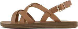 Soda WATCH ~ Women Casual Open Toe Gladiator Crisscross with Sling Back Buckle Fashion Slide Flat Sandal