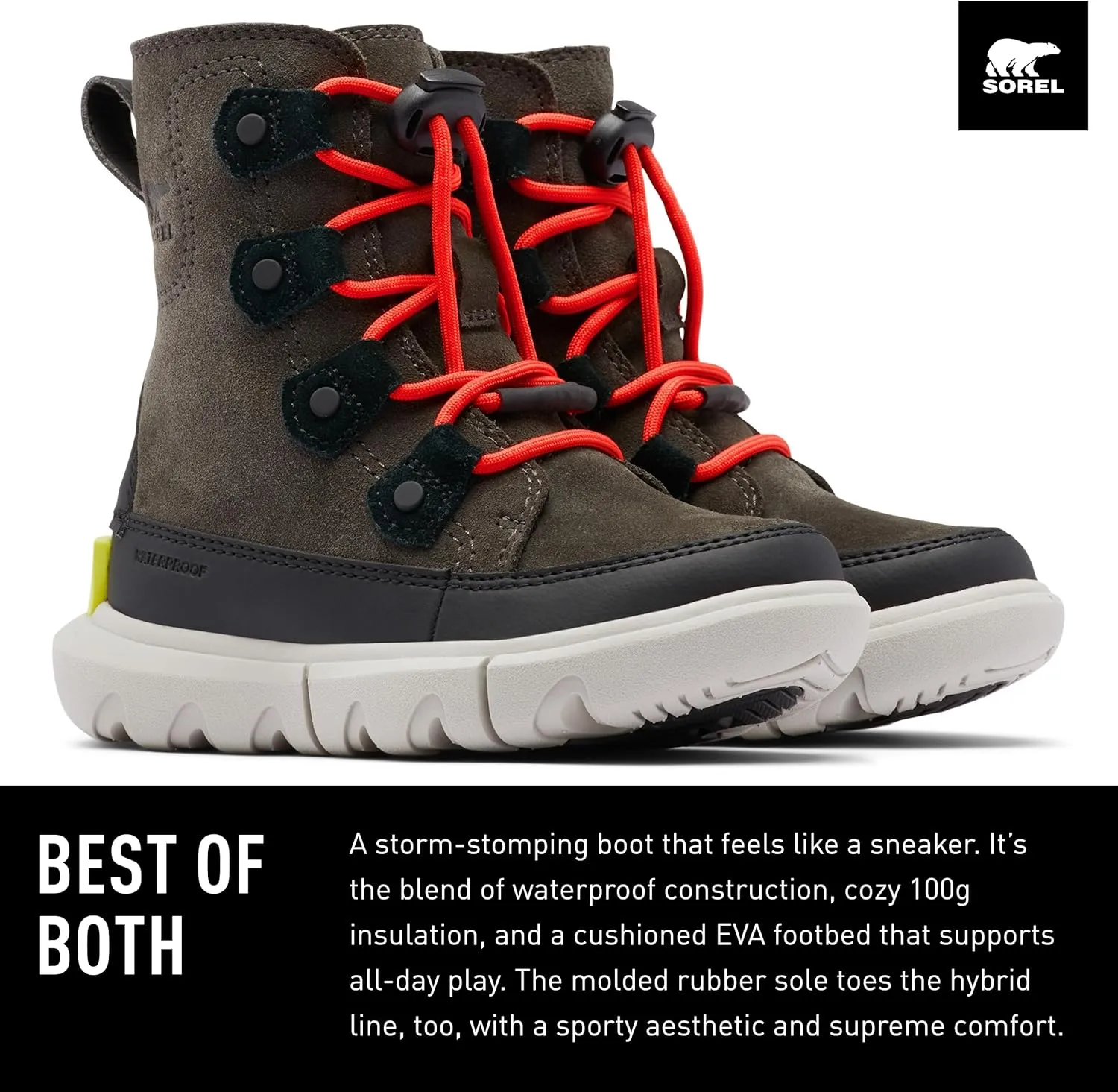 Sorel Youth Unisex Little Children's Explorer Lace Waterproof Boots