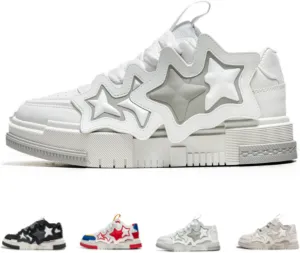 Star Chunky Sneakers for Women Men Trendy Casual Aesthetic Skate Walking Shoes Platform Streetwear Shoes