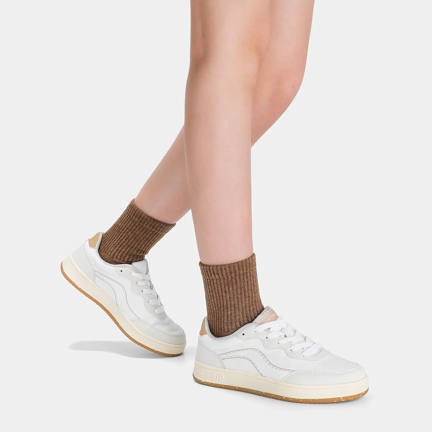 STQ Canvas Shoes for Women Lace Up Tennis Shoes Non Slip Comfortable Walking Sneakers