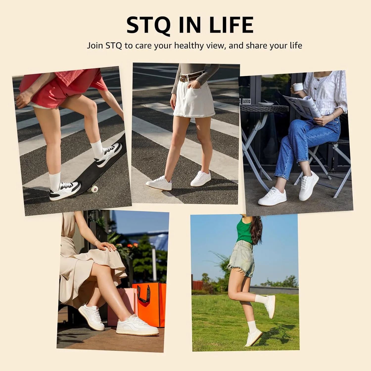 STQ Canvas Shoes for Women Lace Up Tennis Shoes Non Slip Comfortable Walking Sneakers
