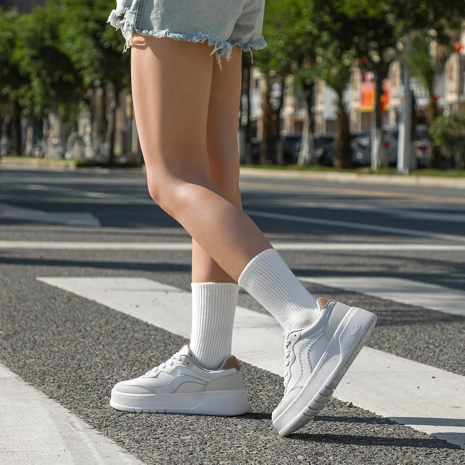 STQ Womens Platform Sneakers Fashion Casual Shoes Trendy Chunky Sneakers for Plantar Fasciitis