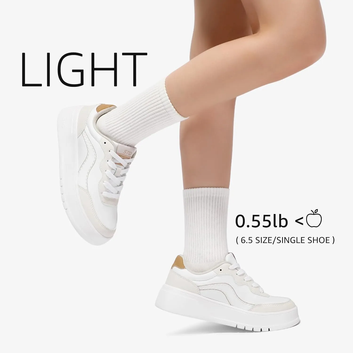 STQ Womens Platform Sneakers Fashion Casual Shoes Trendy Chunky Sneakers for Plantar Fasciitis