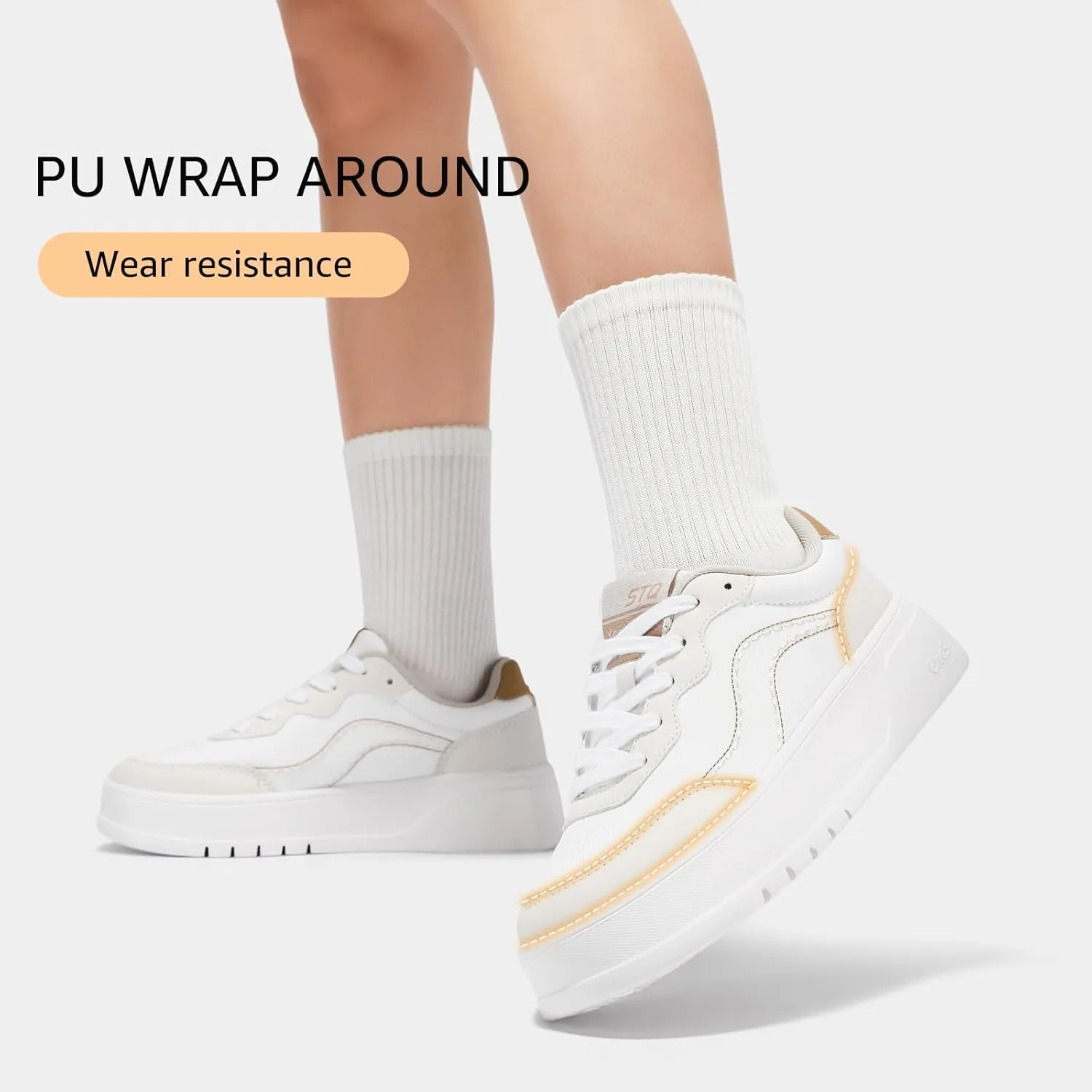 STQ Womens Platform Sneakers Fashion Casual Shoes Trendy Chunky Sneakers for Plantar Fasciitis
