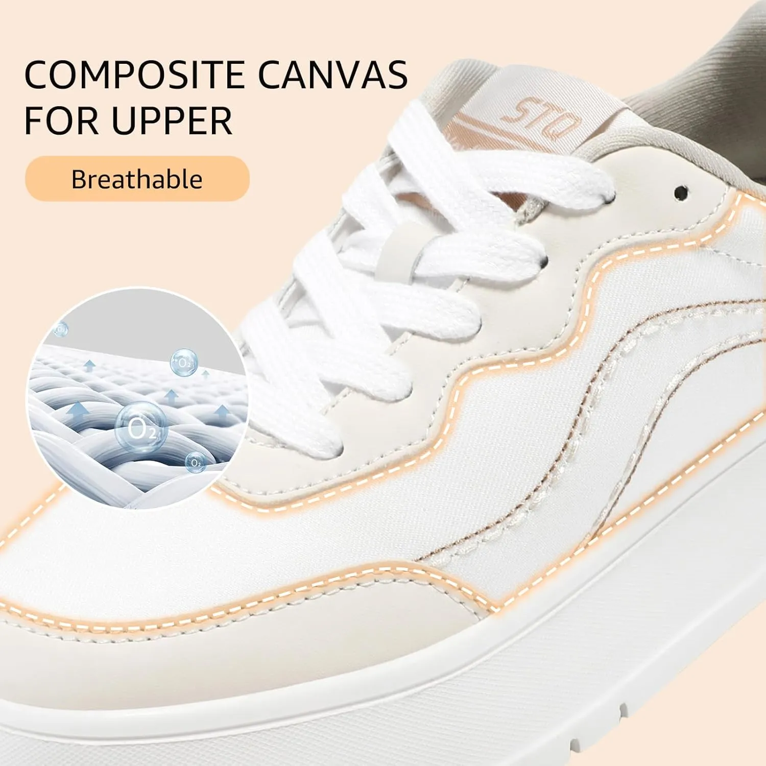 STQ Womens Platform Sneakers Fashion Casual Shoes Trendy Chunky Sneakers for Plantar Fasciitis