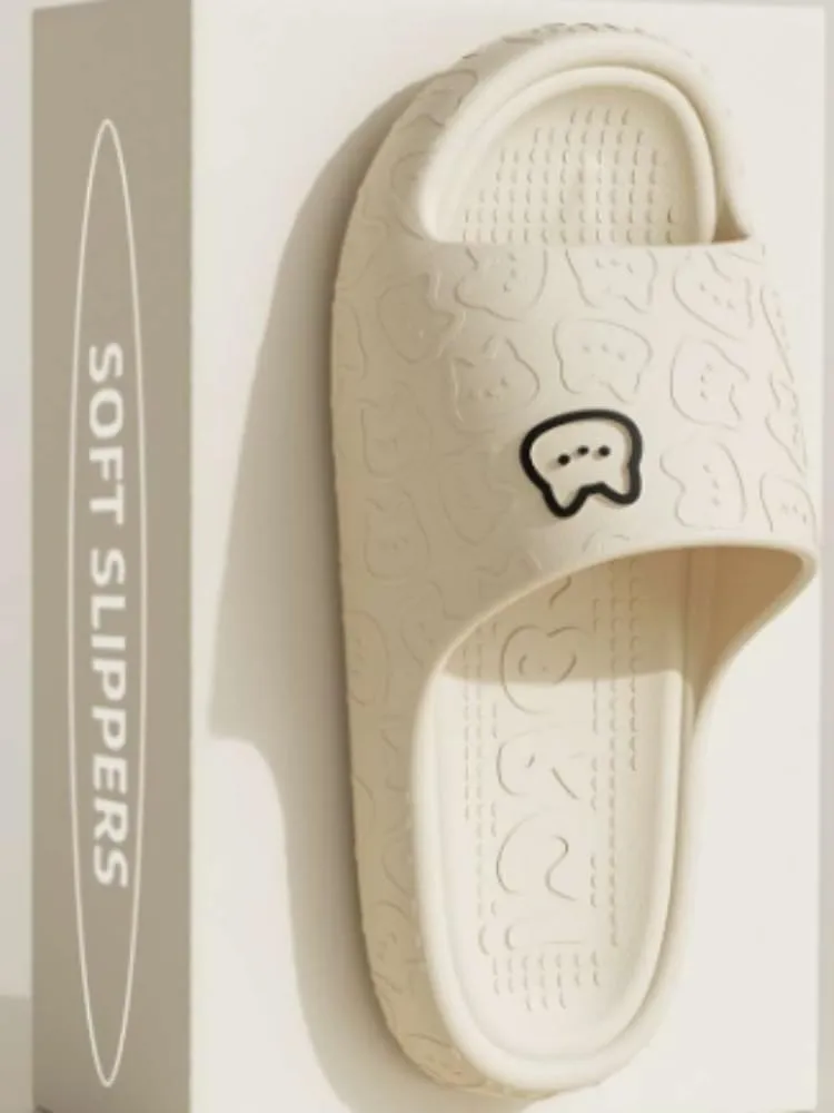 Summer Slippers House Slipper for Women Men Bathroom Platform Non-Slip Home Bear Cartoon Flip Flops Beach Sandals Indoor