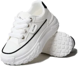 Summer Sneakers for Women,Sports Shoes Anti Slip with Thick Sole,Breathable Rise Stylish for Walking,Running,Shopping,White,Size 8