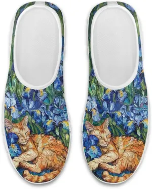 SYtrade Women's Fashion Floral Art Sneaker Flat Canvas Slip-On Ladies Travel Shoes