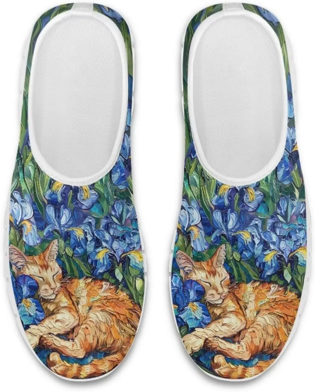 SYtrade Women's Fashion Floral Art Sneaker Flat Canvas Slip-On Ladies Travel Shoes