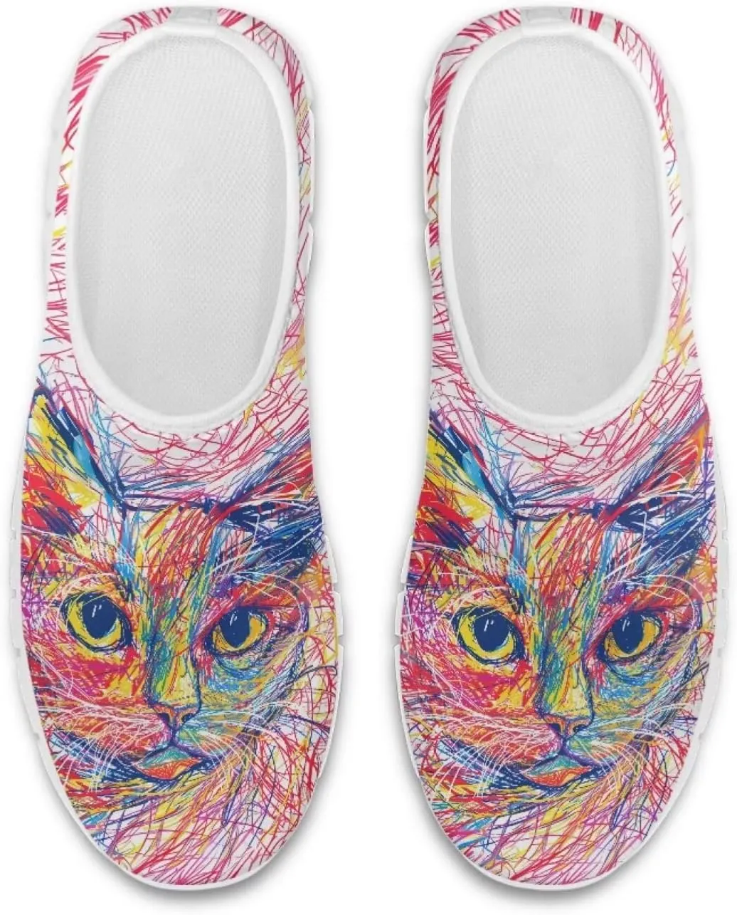 SYtrade Women's Fashion Floral Art Sneaker Flat Canvas Slip-On Ladies Travel Shoes