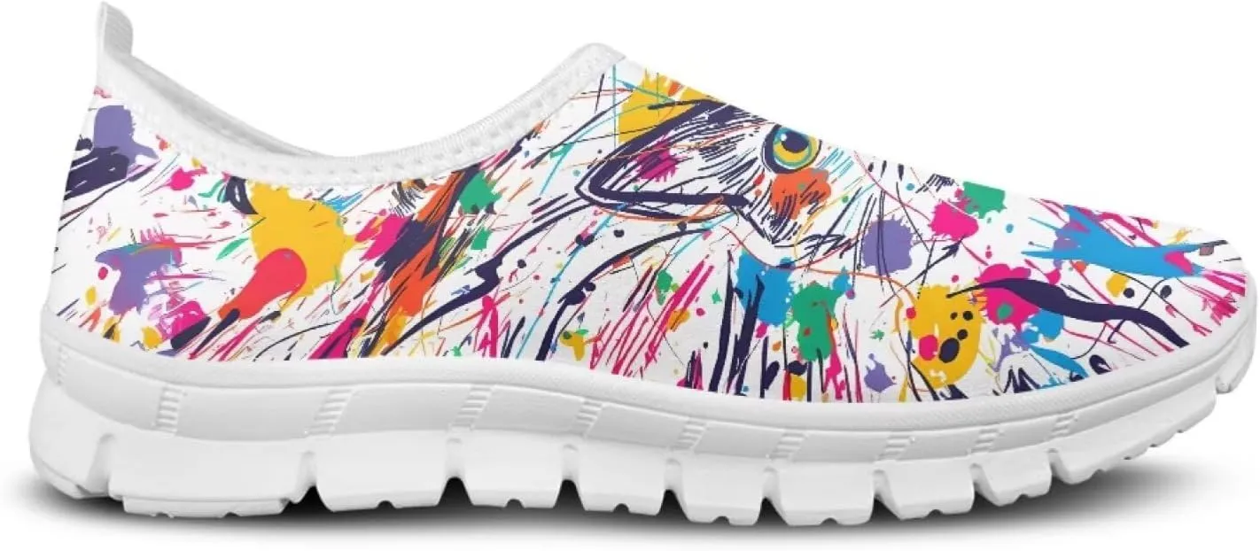 SYtrade Women's Fashion Floral Art Sneaker Flat Canvas Slip-On Ladies Travel Shoes