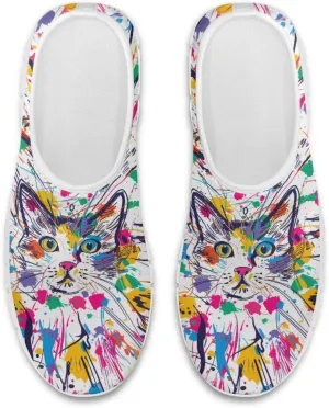 SYtrade Women's Fashion Floral Art Sneaker Flat Canvas Slip-On Ladies Travel Shoes