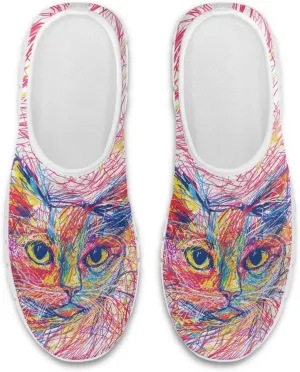 SYtrade Women's Fashion Floral Art Sneaker Flat Canvas Slip-On Ladies Travel Shoes