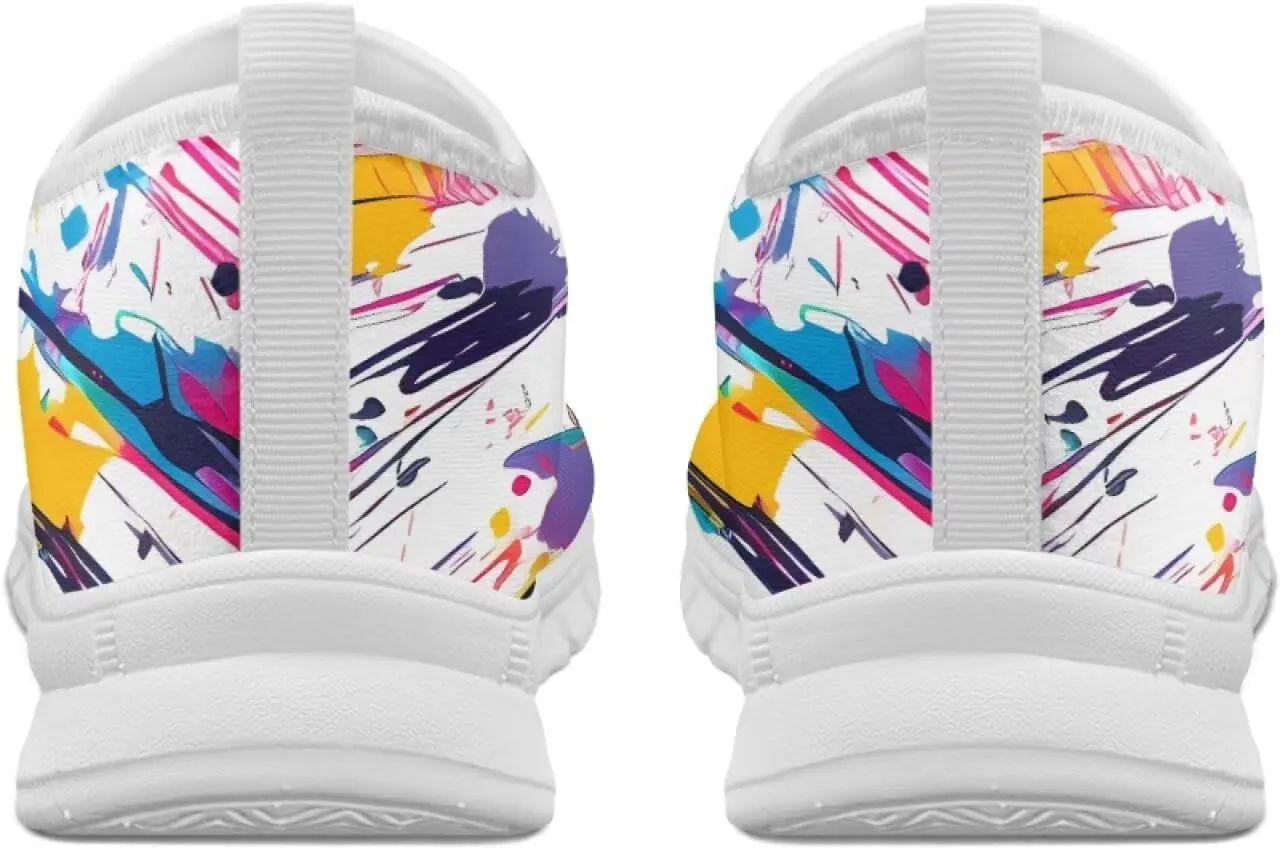 SYtrade Women's Fashion Floral Art Sneaker Flat Canvas Slip-On Ladies Travel Shoes