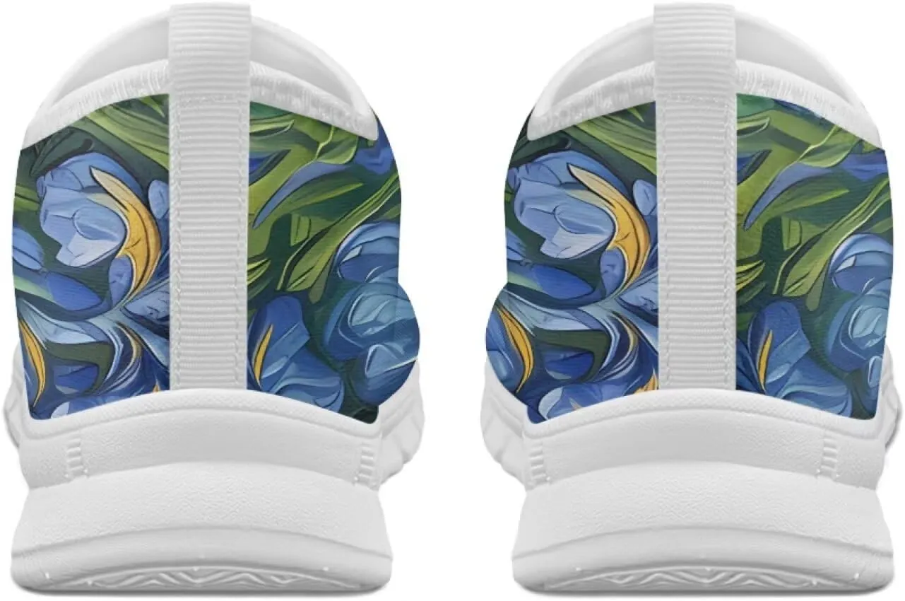 SYtrade Women's Fashion Floral Art Sneaker Flat Canvas Slip-On Ladies Travel Shoes
