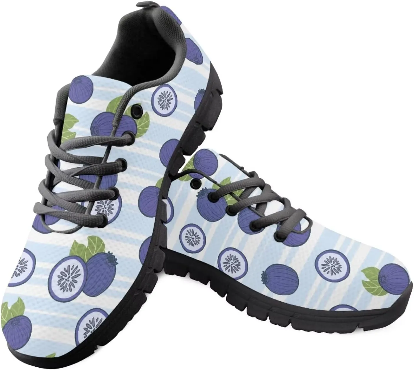 SYtrade Women's Lace-up Athletic Sneaker Lightweight Tennis Running Shoes Black Sole