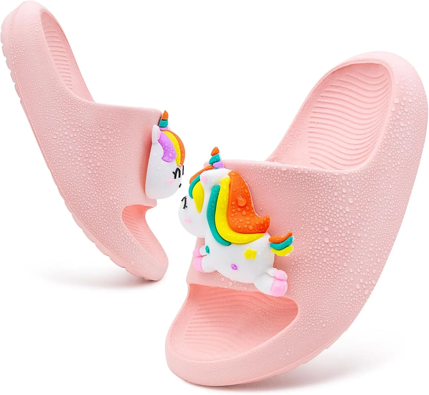 Toddler Little Kids Slide Sandals Comfy Non-slip Unicorn Summer Beach Pool Water Shoes Thick Sole Boys Girls Shower Slippers