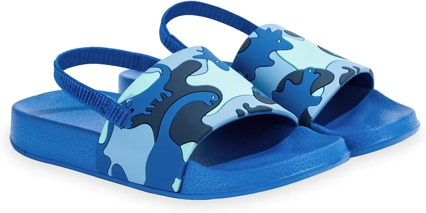 Toddler Slide Sandals Boys Girls Water Shoes Kids Slip On Sandal with Back Strap for Outdoor Summer Beach