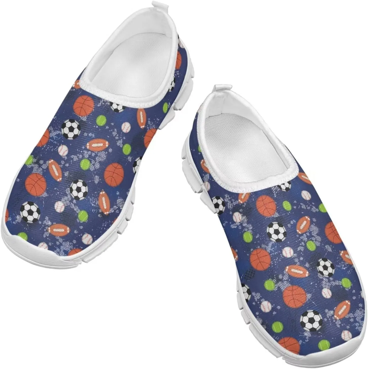 TODIYADDU Kids Running Shoes Slip On Tennis Shoes Boys Girls Lightweight Mesh Trendy Sports Sneakers, White