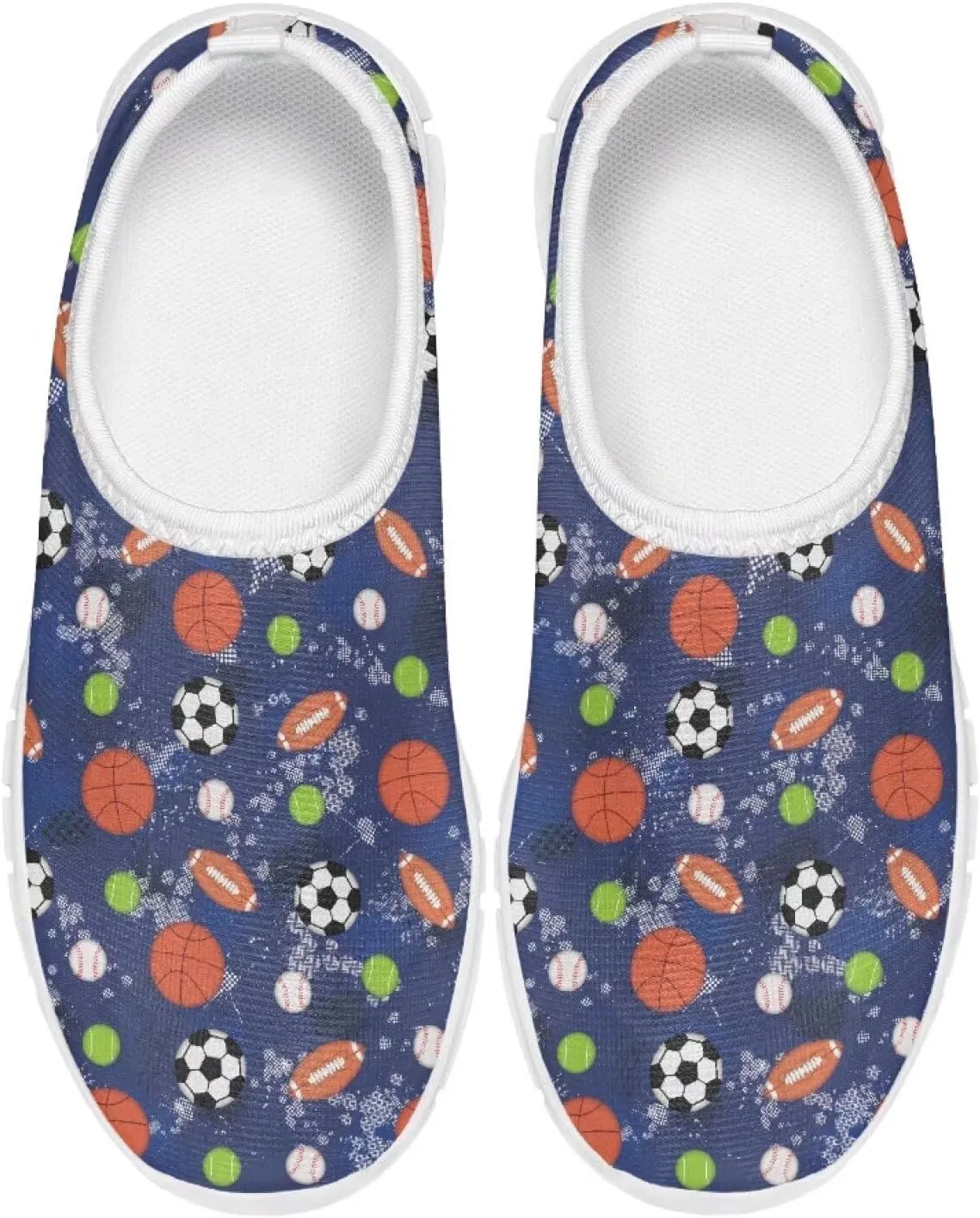 TODIYADDU Kids Running Shoes Slip On Tennis Shoes Boys Girls Lightweight Mesh Trendy Sports Sneakers, White