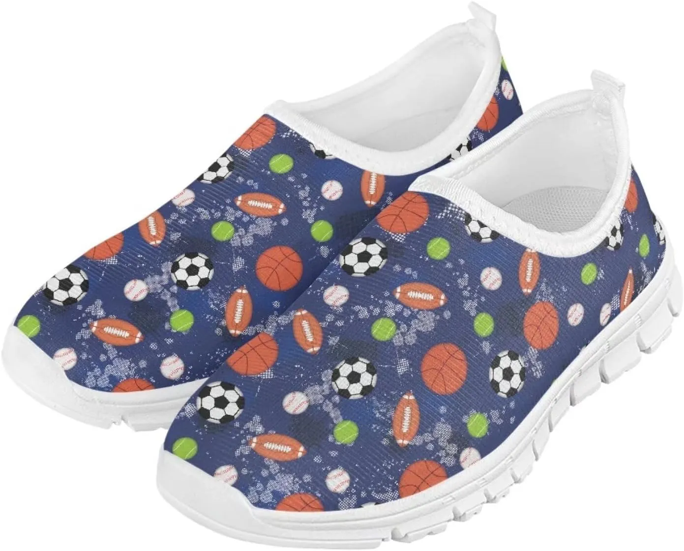 TODIYADDU Kids Running Shoes Slip On Tennis Shoes Boys Girls Lightweight Mesh Trendy Sports Sneakers, White
