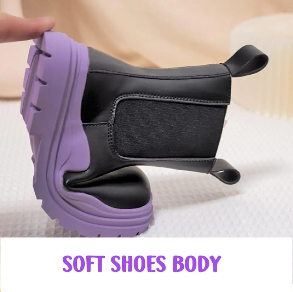 Tongzone Girls Boys Chelsea Ankle Boots Low Heels Unisex Kids Zipper Booties