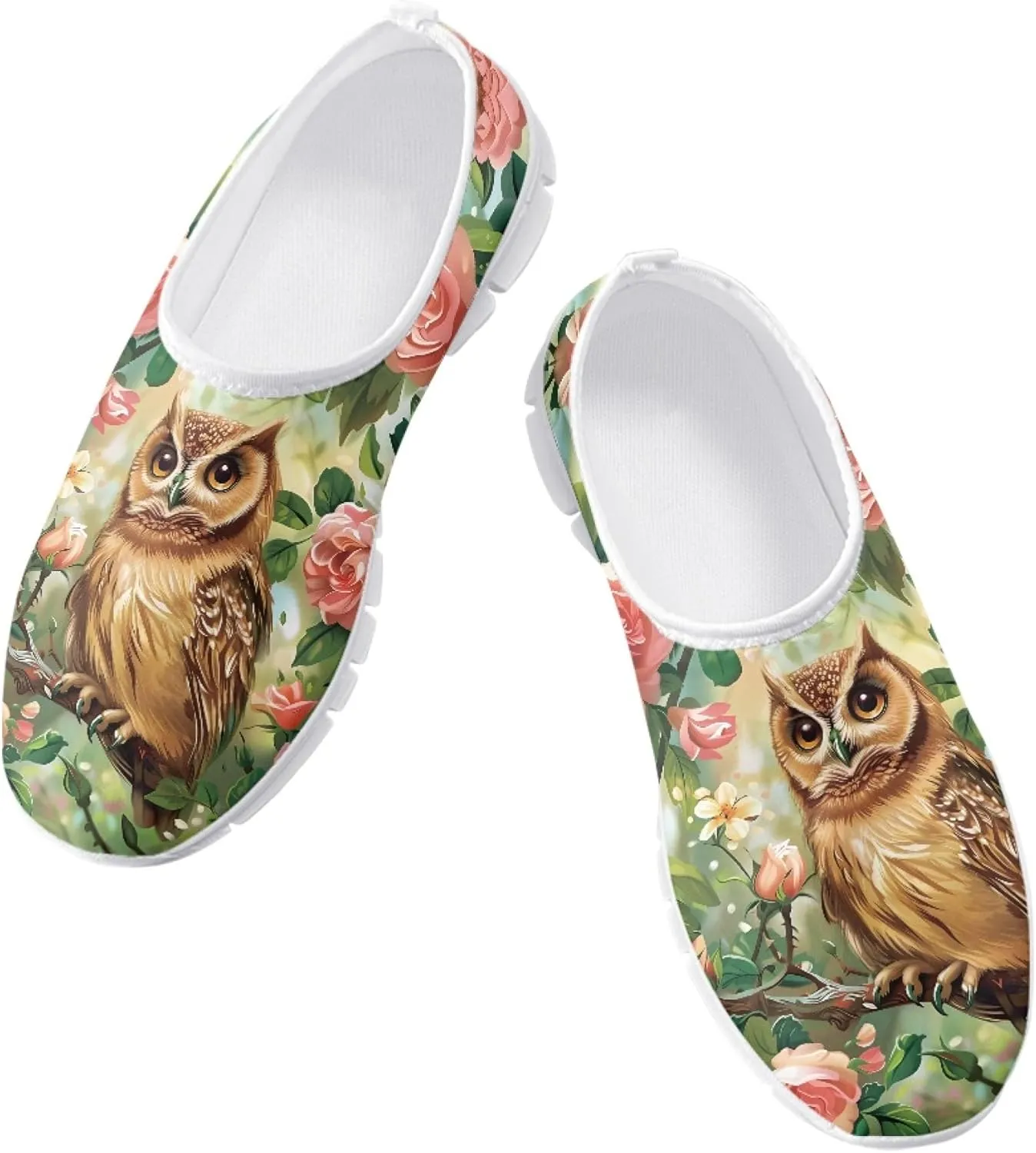Trendy Print Womens Shoes Slip-on Walking Shoes Sneakers Breathable Mesh Casual Footwear