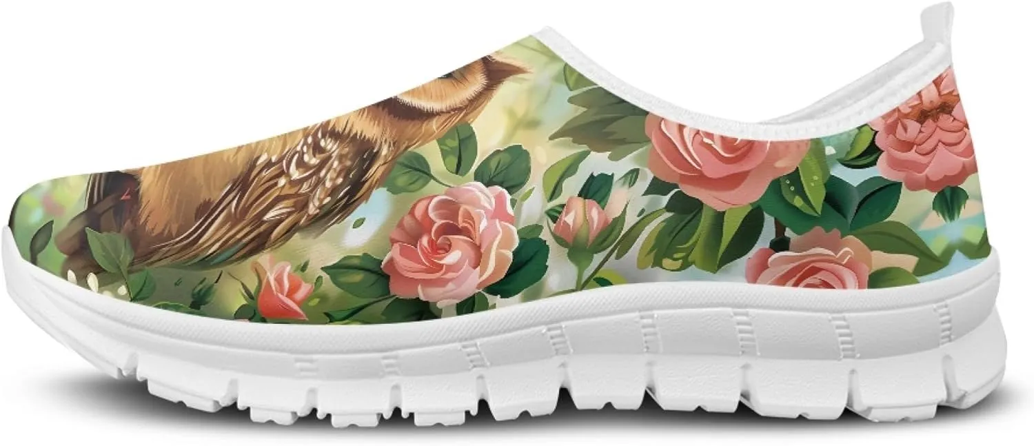 Trendy Print Womens Shoes Slip-on Walking Shoes Sneakers Breathable Mesh Casual Footwear