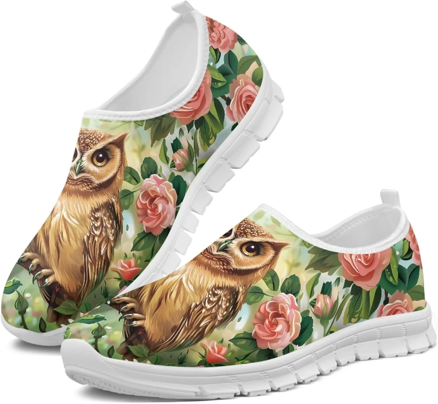 Trendy Print Womens Shoes Slip-on Walking Shoes Sneakers Breathable Mesh Casual Footwear