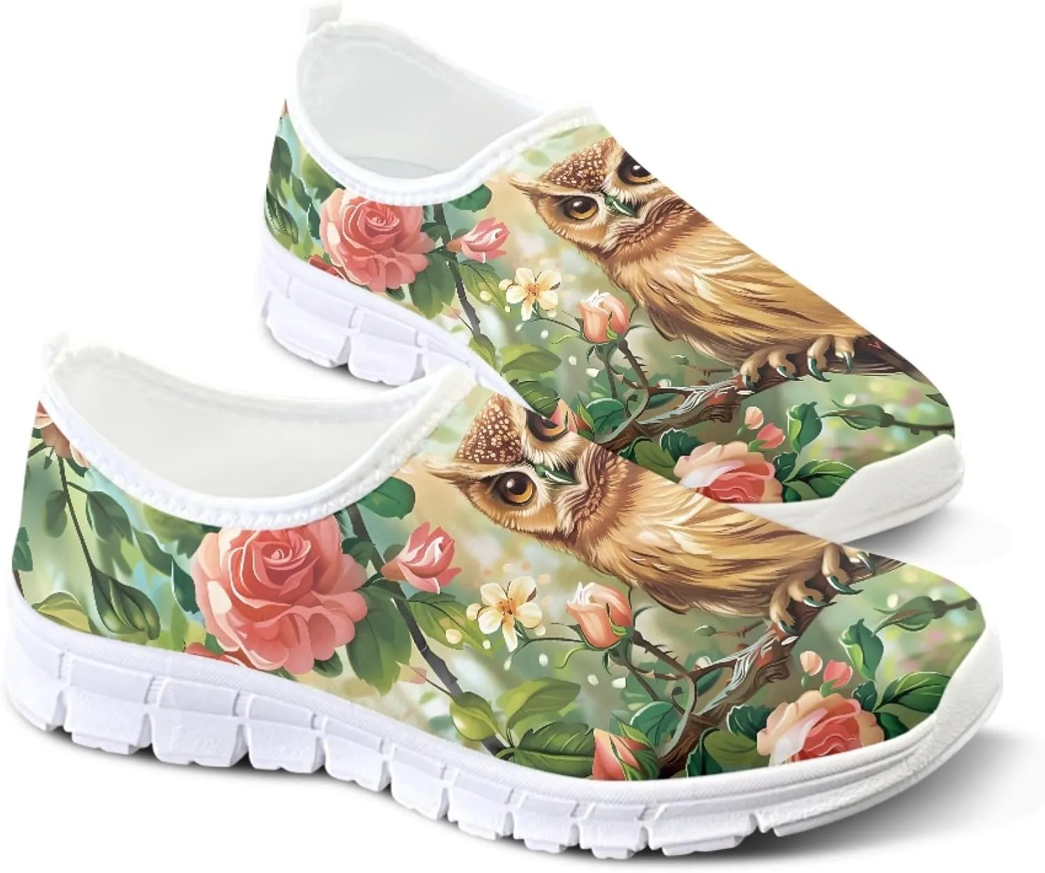 Trendy Print Womens Shoes Slip-on Walking Shoes Sneakers Breathable Mesh Casual Footwear