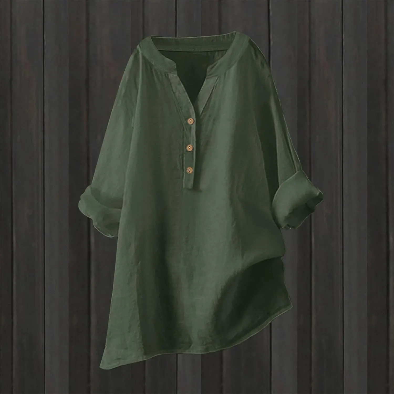 Trendy Tops for Women 2025 Summer Cotton Linen Shirts Trendy Long Sleeve Work Gauze Tops Boho Beach Henley T-Shirts