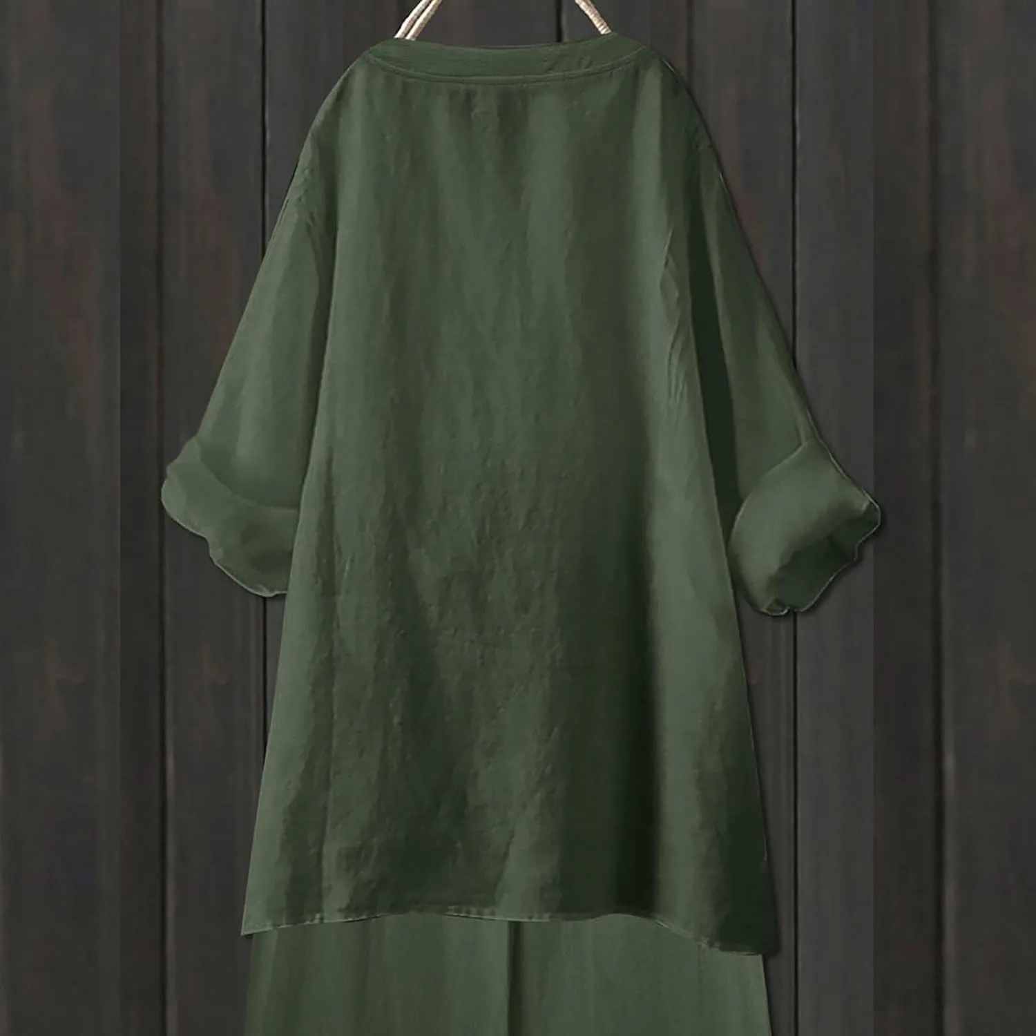 Trendy Tops for Women 2025 Summer Cotton Linen Shirts Trendy Long Sleeve Work Gauze Tops Boho Beach Henley T-Shirts