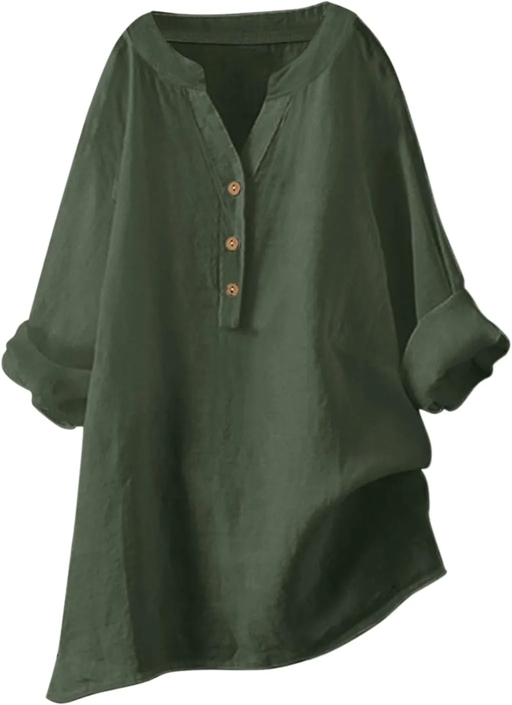 Trendy Tops for Women 2025 Summer Cotton Linen Shirts Trendy Long Sleeve Work Gauze Tops Boho Beach Henley T-Shirts