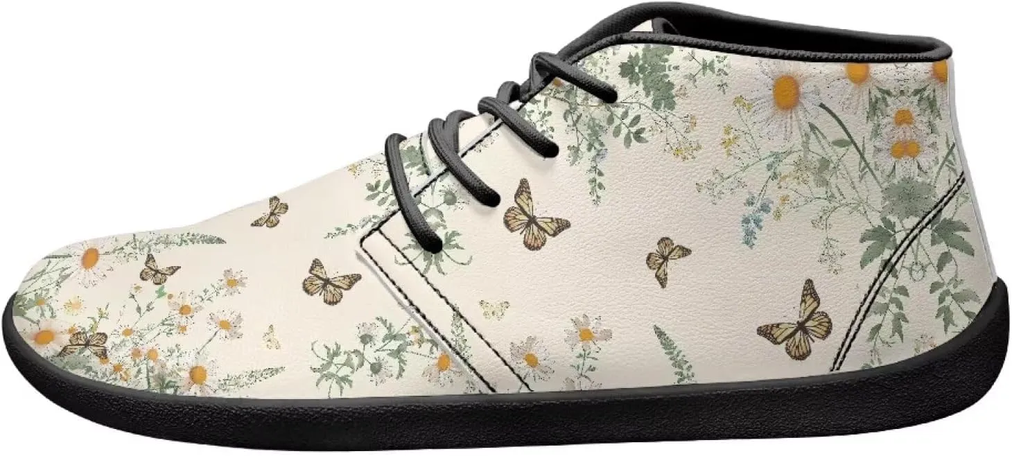 Trendy Womens Barefoot Shoes Leather Shoes for Women Low Top Sneakers